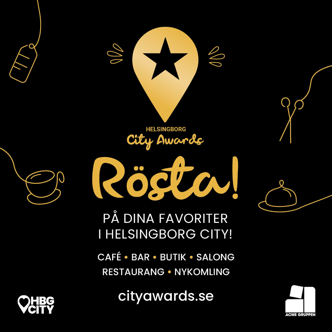 en grafisk bild med text om att rösta på sin favorit i City Awards. Rösta på bästa café, bar, butik, salong, restaurang och nykomling. Rösta på cityawards.se